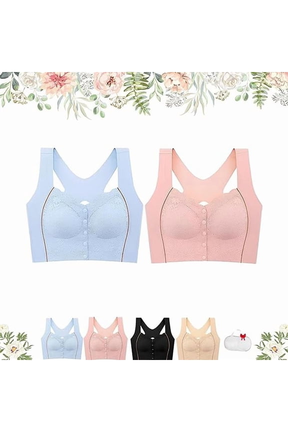 Bras for Women Front Closure, Comfy Powerful Shaping Posture Corrector Front Closure Bras for Women(2pcs-e, Large)