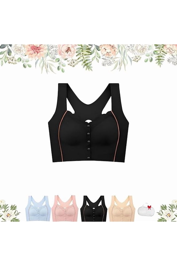 Bustella Bras for Women Front Closure, Comfy Powerful Shaping Posture Corrector Front Closure Bras for Women(Black, Medium)