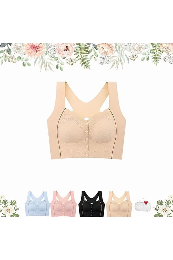 Bustella Bras for Women Front Closure, Comfy Powerful Shaping Posture Corrector Front Closure Bras for Women(Skin, XX-Large)
