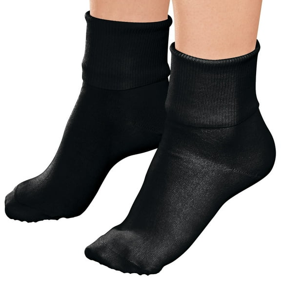 Buster Brown Women's Socks, 3-Pack, 100% Cotton Bobby Sock, 3 Pairs Black, Small, Fits Shoe Size 5-7