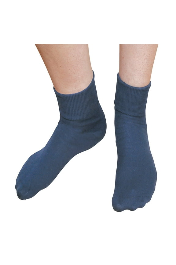 Women's Socks, 3-Pack, 100% Cotton Bobby Sock, 3 Pairs Navy Blue, XL, Fits Shoe Size 11-12