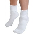 thumbnail image 1 of Buster Brown Women's Socks Cotton Blend Foldover Cuff Socks, One Size Fits Most, White 3-Pack, 1 of 2