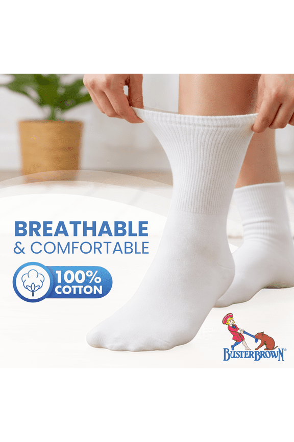 Women's Socks Cotton Foldover Cuff Socks, White 3-Pack