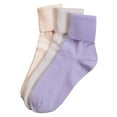 thumbnail image 1 of Buster Brown Women's 100% Cotton Socks - 3 Pair Package Fold Over Asst. Colors - XL, 1 of 3