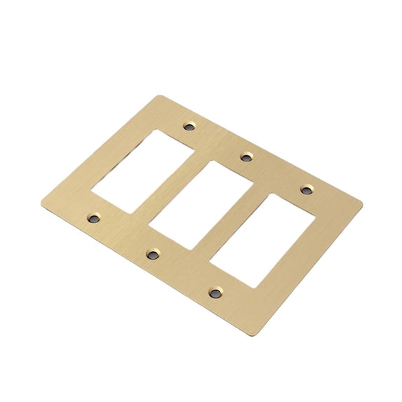 Buster + Punch NPL-053588 Wall Plates Triple Rocker Switch Outlet - Brass