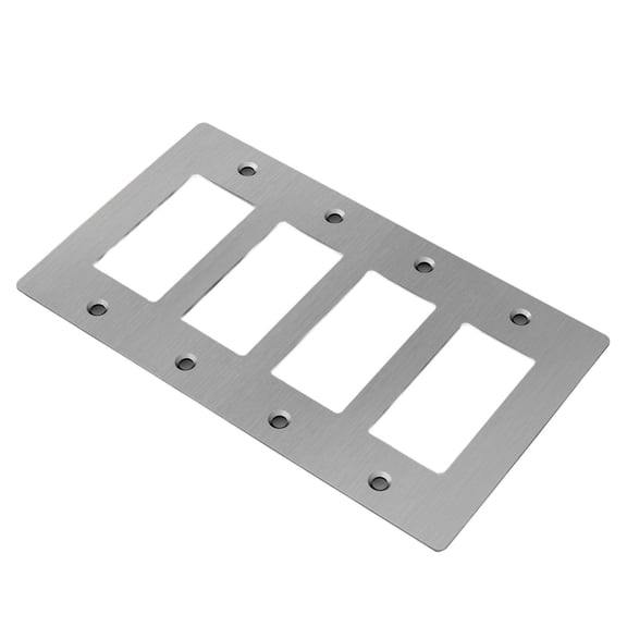 Buster + Punch NPL-073595 Wall Plates Quadruple Rocker Switch Outlet - Silver