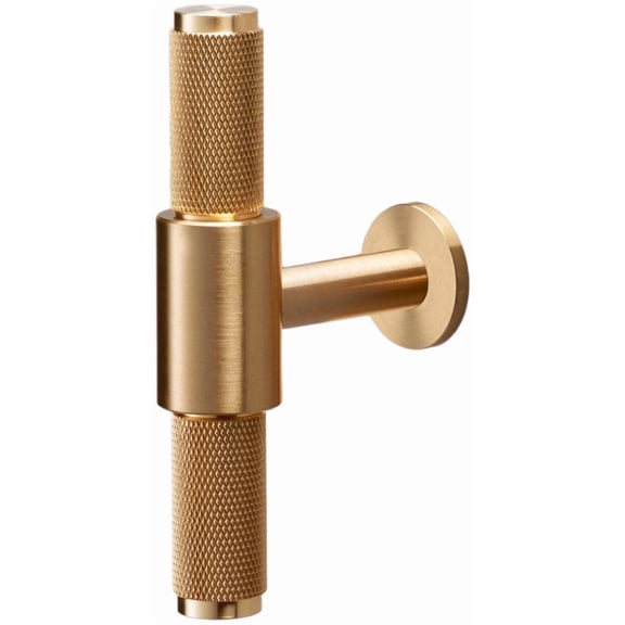 Buster + Punch UTB-054561 Cross 3-3/4" Luxury Diamond Knurled Industrial Solid Brass T Bar