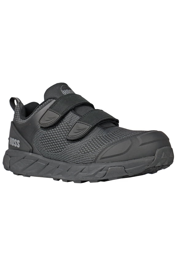 HOSS Men’s Composite Toe Extra Wide Athletic Work Shoe Slip Resistant EH Buster V Black