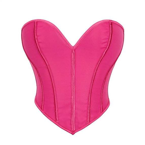 Bustier Corset Plus Size, Fashion Women's Casual Solid Body Shape Waist Trainer Underbust Corset Belt Wear Tops New Bustier Corset Renaissance Style B-4 Pinks S