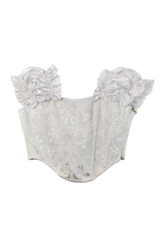 Bustier Corset Tops Bodysuit, Strap Shapewear for Women Tight Fitting Waist Cinching Corset New Bustier Shapewear for Women Plus Style B-13 White M