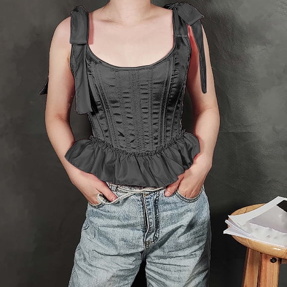 Bustier Shapewear for Women Corset, Strap Shapewear for Women Tight Fitting Waist Cinching Corset New Shapewear for Women Style B-10 Black M