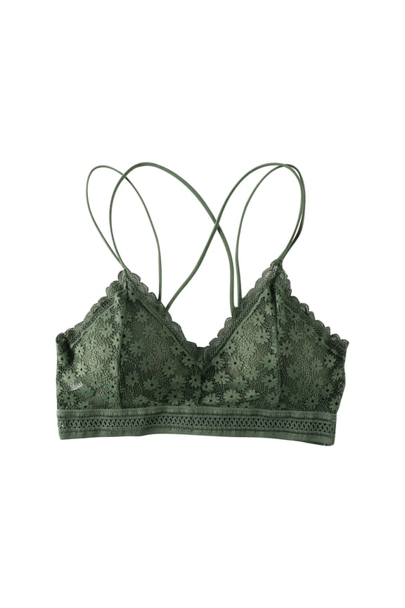 Bustier Women's Small Bra with Lace Triangle Cup Beautiful Underwear with Back Thin Chest Wrap Chest Cloth No Underwire Ruffle Bra Clothing Bras for Women Free Size