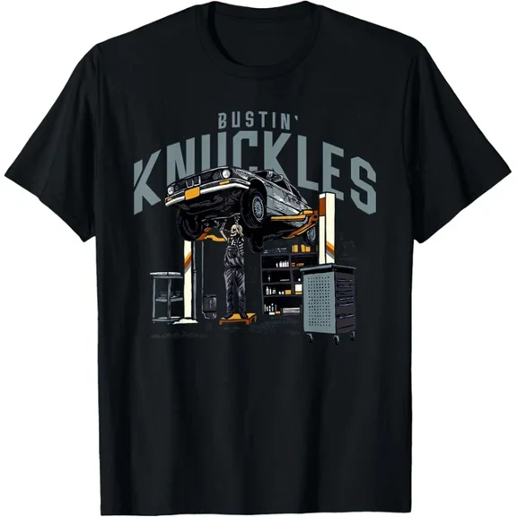 Busting Knuckles Auto Mechanic Graphic T-shirt