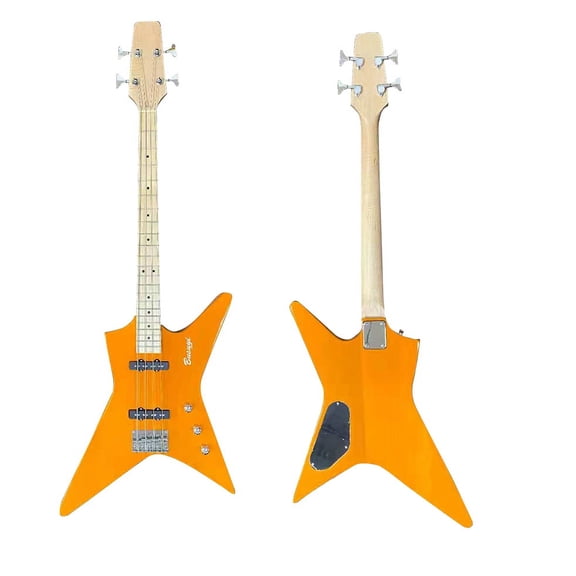 Busuyi 4 String Bolt On Electric Bass Guitars Orange
