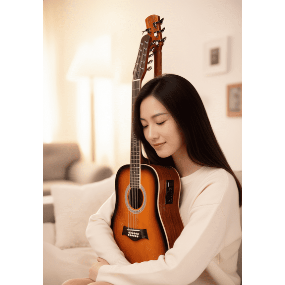 Busuyi Guitar 5 String Fretless Bass, 12 String Acoustic, Electric, Travel