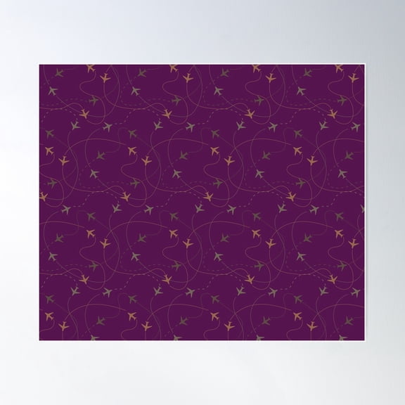 Busy Airspace - Eggplant Poster Wall Art, Modern Wall Decor For Living Room Bedroom, 24x36 UNFRAMED