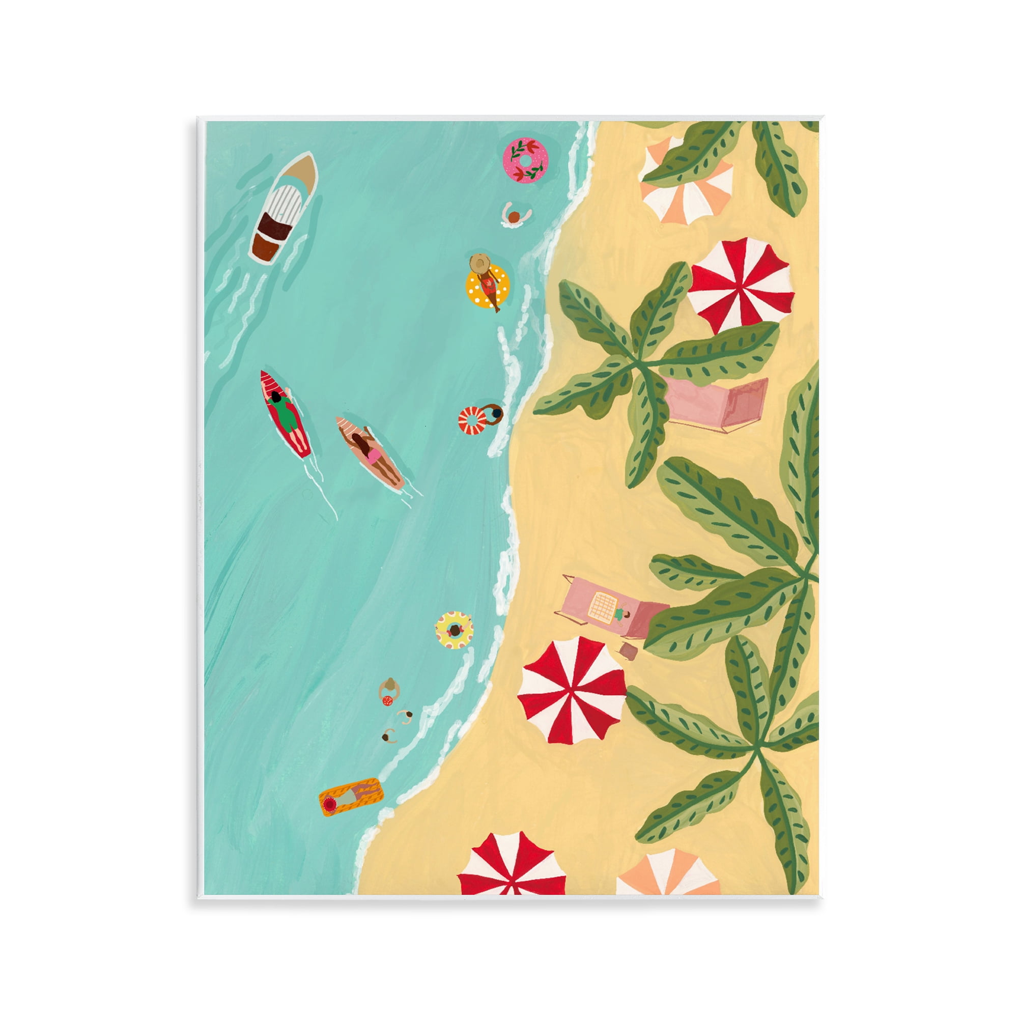 Busy Beach Day Hangout Wall Plaque Art, design by Nabeela Rumi