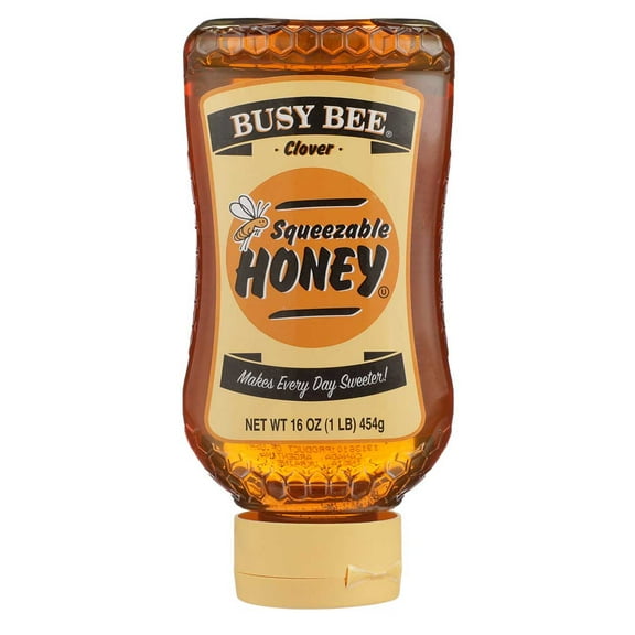 Busy Bee Import Honey Bottle, 16 Ounce, 12 Per Case