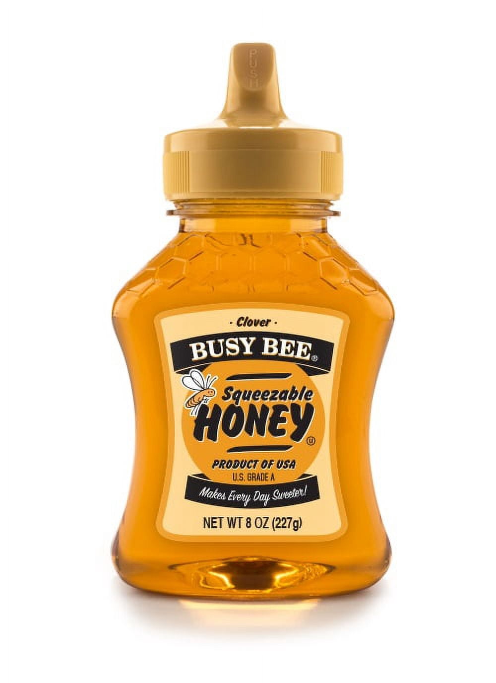 Busy Bee Clover Squeeze Honey Bottle, 8 oz - Case of 12