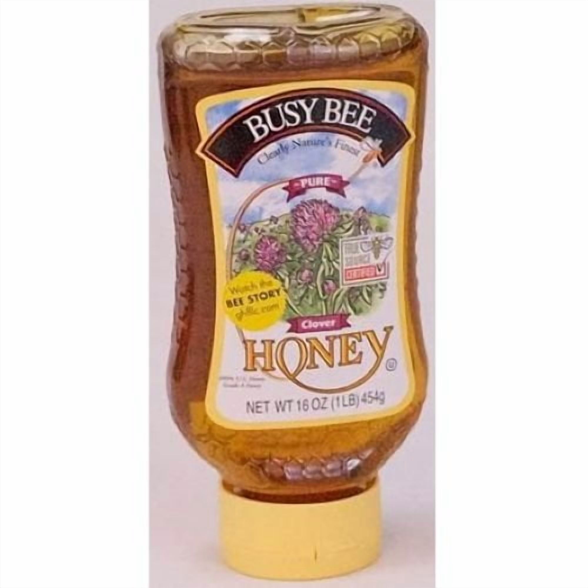 Busy Bee Clover Squeeze Honey Single Serve, 16 oz - Case of 12