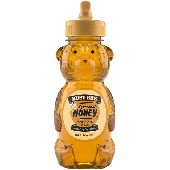Busy Bee Classic American Honey, Popular 12 oz Squeeze Bear, 100% Honey, No Allergens