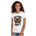 thumbnail image 1 of Busy Being Salty Pretzel Food Pun Womens Slim Fit Graphic Tee Brisco Brands S, 1 of 5