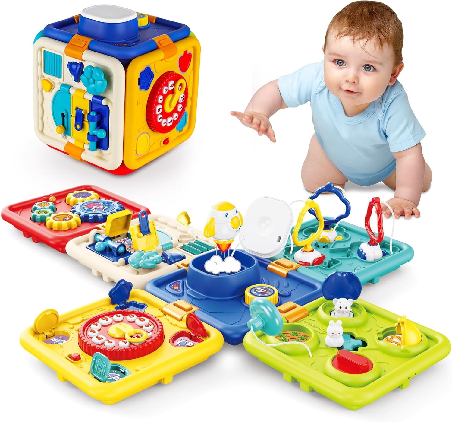 Busy Board for 1+ Year Old Girl & Boy Gifts, Montessori Toys for 1 2 3 ...