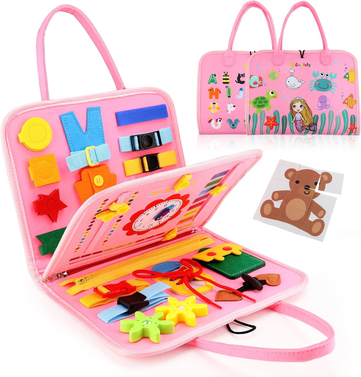 Busy Board Montessori Toy for 1 2 3 4 Year Old Toddlers - Educational ...