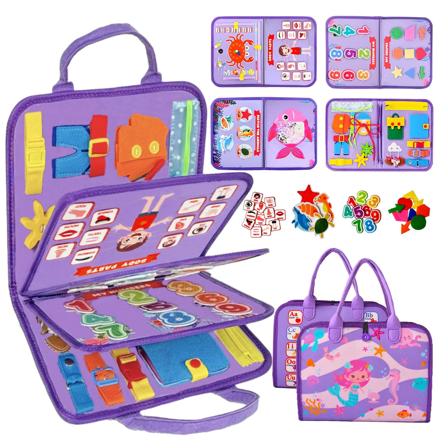 Busy Board Montessori Toy for 1 2 3 4 Years Old, Educational Activity ...