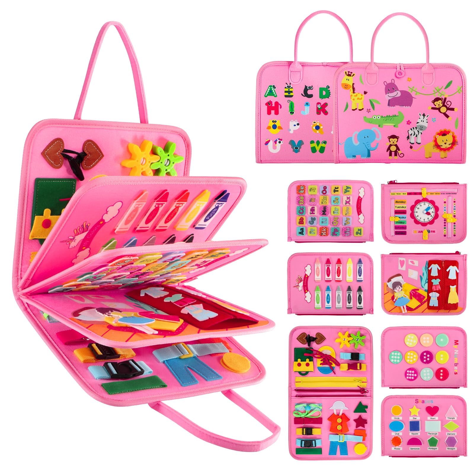 Busy Board Montessori Toys For 1 2 3 4 Year Old Boys & Girls, Sensory ...