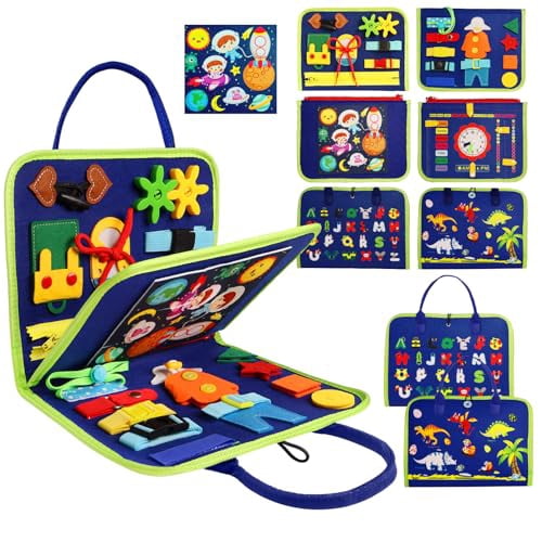 Busy Board Montessori Toys for 1 2 3 4 Year Old,Busy Book for Toddlers ...