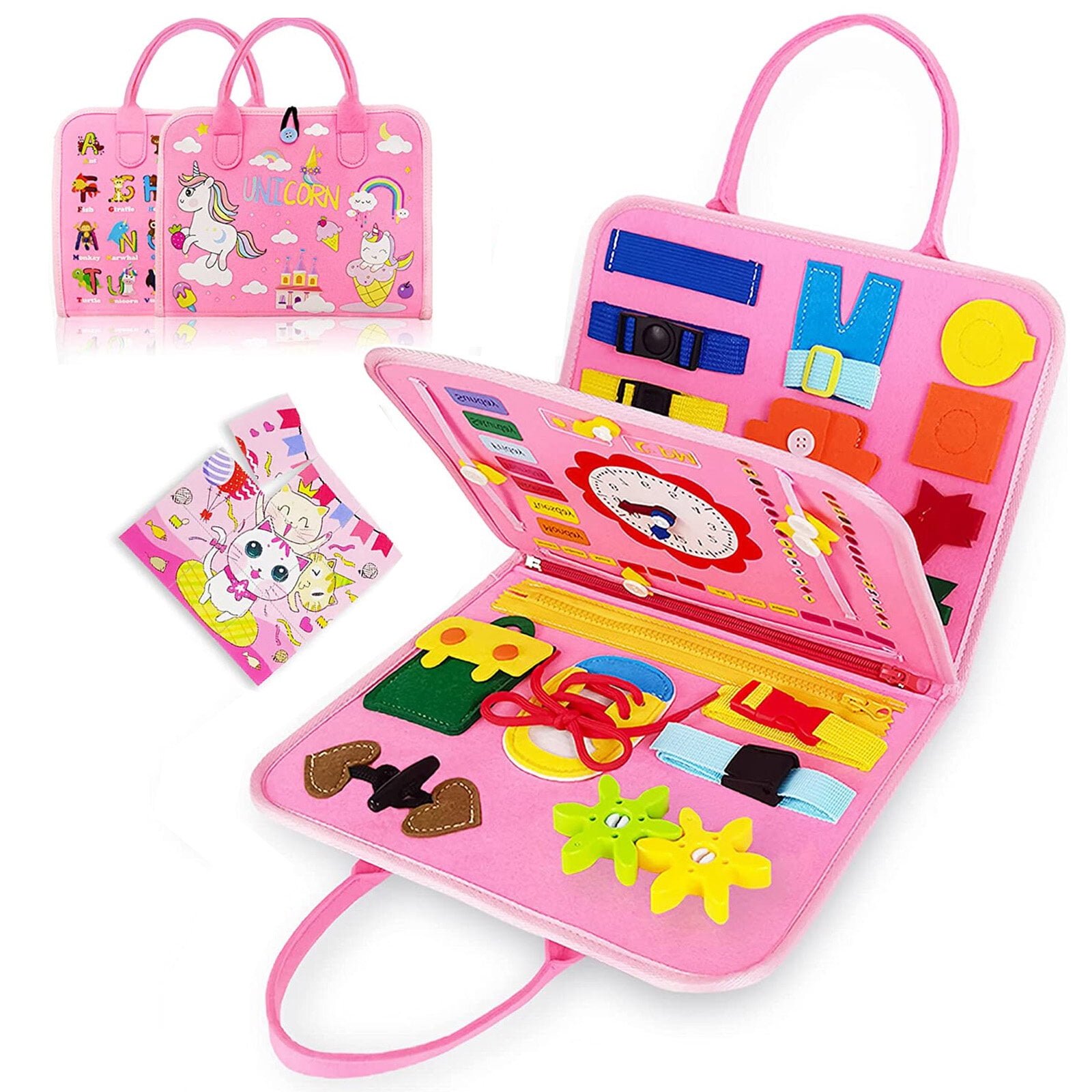 Busy Board Montessori Toys for 1-4 Year Old Boys & Girls Gifts, Sensory ...
