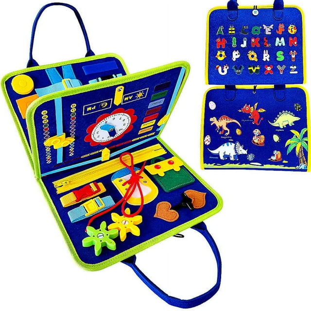 Busy Board, Toddler Travel Toys, Quiet Book with DIY Page, Sensory Toys