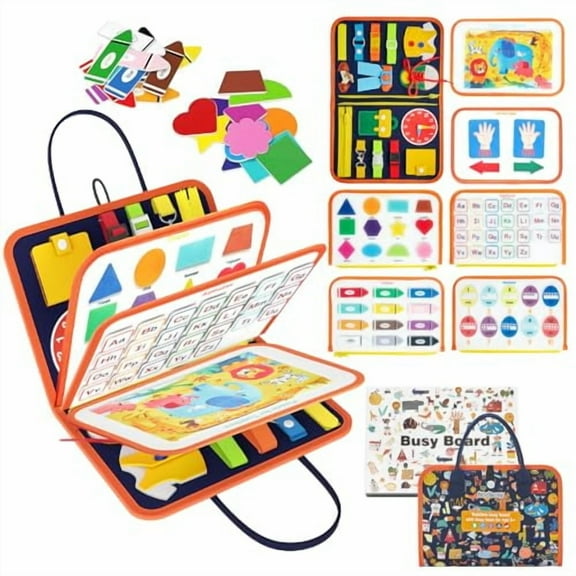 Busy Board Toddler Travel Toys Sensory Toys for Toddlers 1 2 3 4,Montessori Learning Toys for Toddlers Activities Board,Educational Toys for 3 4 Year Old Boys Girls Gift,Deluxe Classic