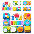 Busy Board for Toddlers 1-3, 10-in-1 Musical Instrument Activity Toy