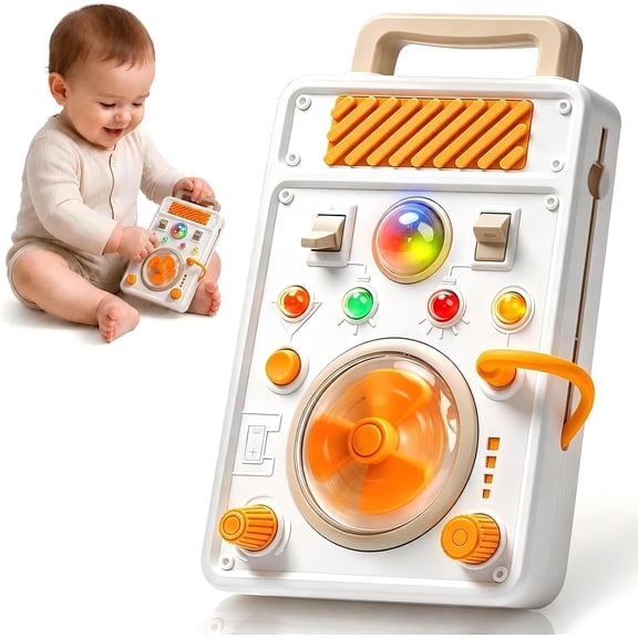 Montessori Busy Board for Toddlers 1 Year Old - Electronic Light & Activity Board Learning Toys, Travel Toys for Toddler 1 -3 Years Old Boys Girls