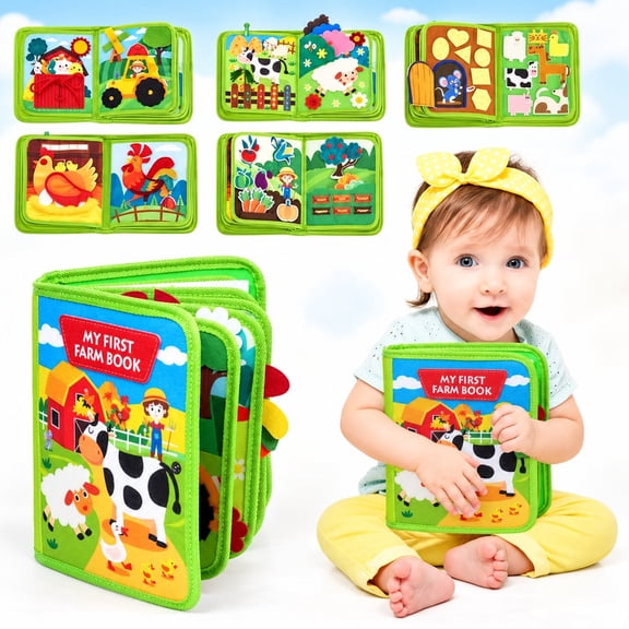Busy Book for Toddlers 1-3 - Montessori Toys Busy Board for 1 2 3 4 Year Old Boy Girl Birthday Gift - Quiet Activity Book with Life Skills, Cognition, Sorting, Matching