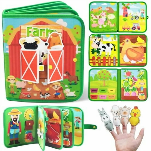 Busy Book for Toddlers 1-3 - Montessori Toys Busy Book for 1 Year Old Educational Learning Quiet Activity Books Airplane Toddler Travel Toys Birthday Gift