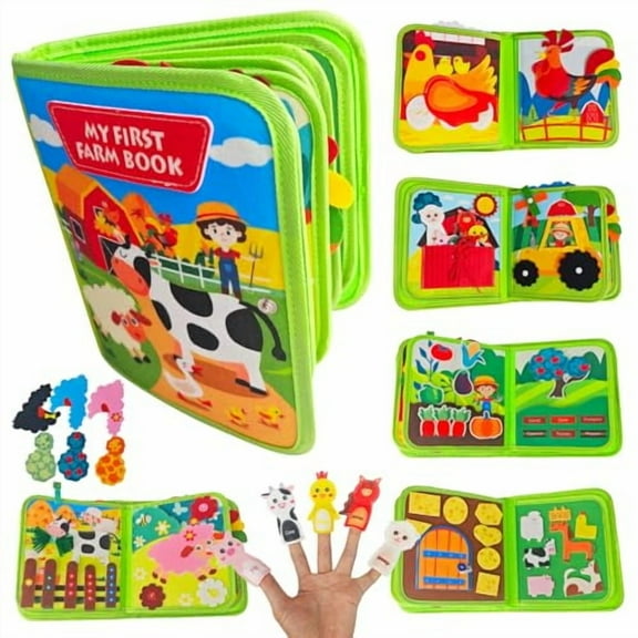 Busy Book for Toddlers 3-5,Learning Toys for 3 Year Old,Montessori Toddler Busy Board Ages 3,Sensory Toys for Kids with Autism,Preschool Learning Activities,Gift for 3 4 5 Year Old Girl Boy