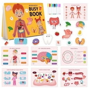 Xueyu Montessori Busy Book for Kids, Human Body Anatomy Book for Toddlers, Preschool Kindergarten Learning Activities, Autism Sensory Toys, Travel Toys, Gifts for Girls and Boys 3 4 5 6 7 8 Years