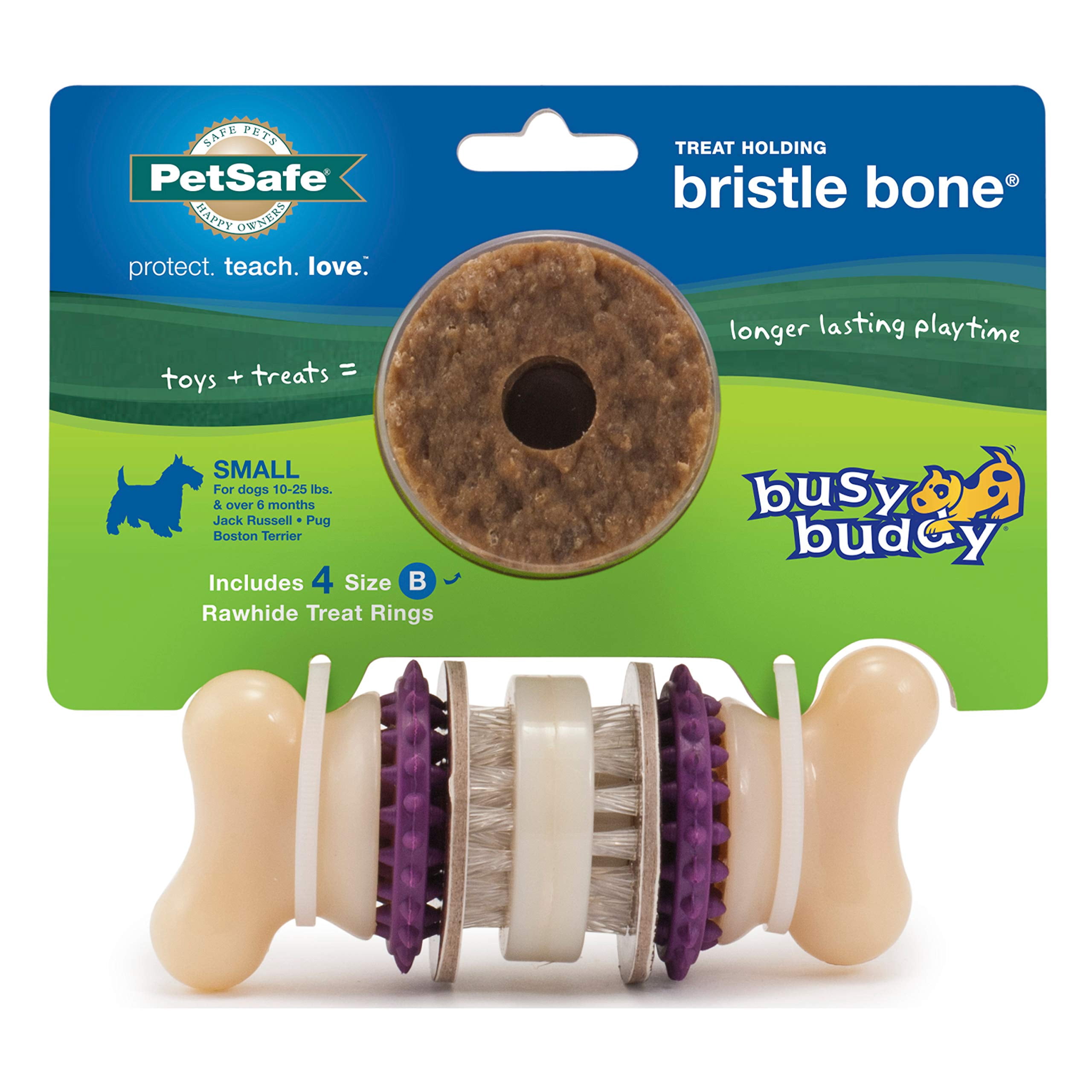 Visual Reference: Busy Buddy Bristle Bone Treat Holding Toy For Dogs Treat