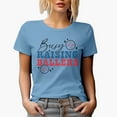 thumbnail image 1 of Busy Raising Ballers, Baseball Art Merch Gift, Baby Blue T-Shirt, Large, 1 of 5