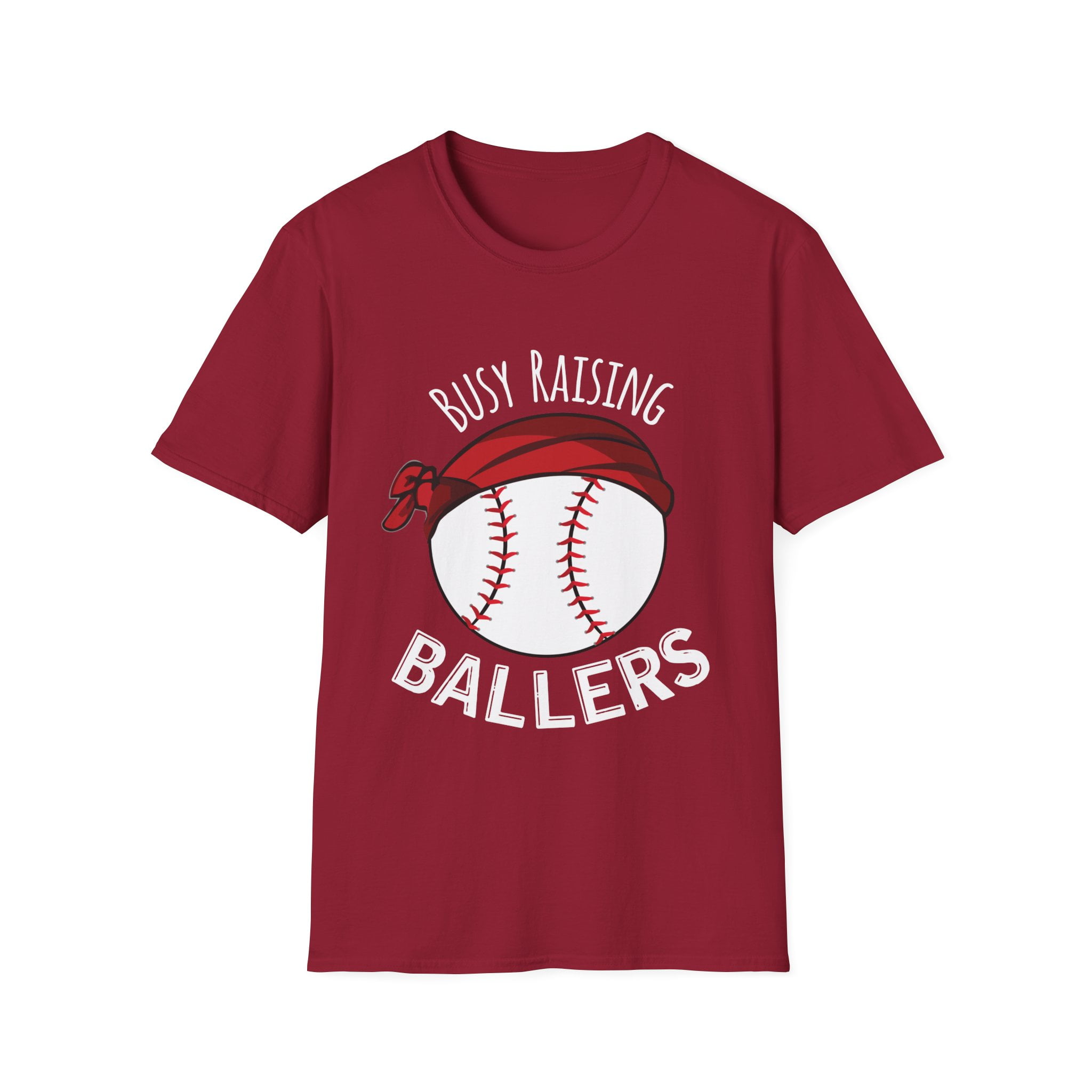 Busy Raising Ballers Baseball Mom Mama Softball Baseball Moms Unisex Softstyle TShirt