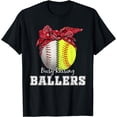 thumbnail image 1 of Busy Raising Ballers Softball Baseball Tee baseball mom Gift T-Shirt, 1 of 4