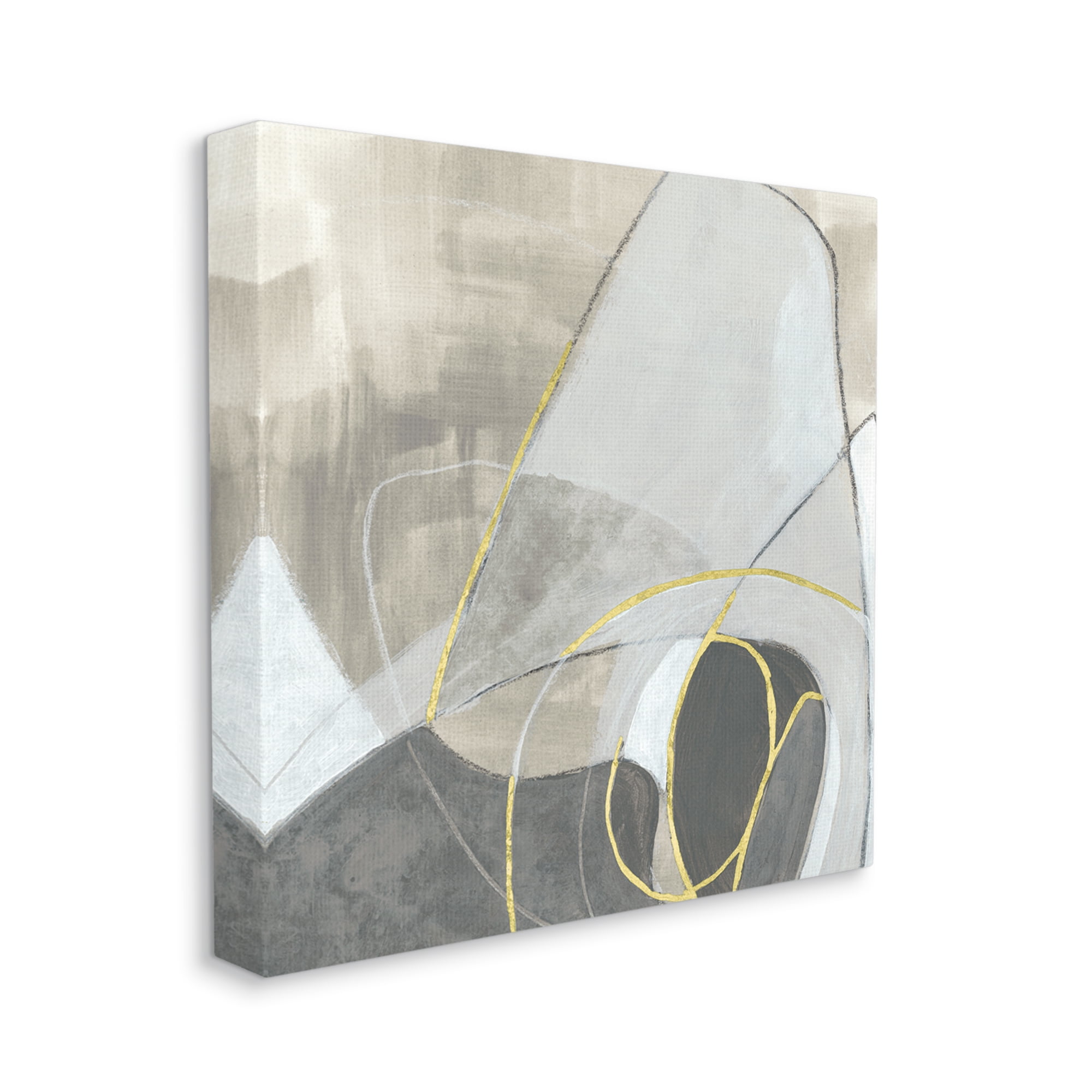 Busy Rocky Landscape Abstraction Organic Circular Shapes Abstract Gallery-Wrapped Canvas Print Wall Art, 17x17