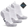 thumbnail image 1 of Busy Socks 3 Pack Mens Womens Low Rise Short Athletic Ankle Coolmax Cotton Running Outdoor Sport Cushion Socks, Large, White, 1 of 8