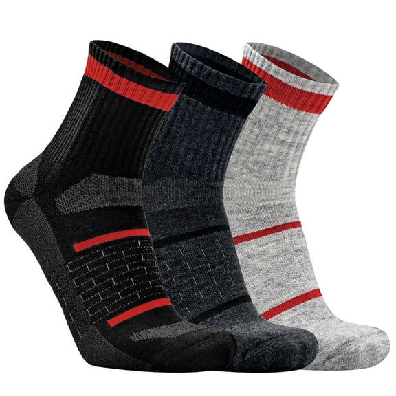 Busy Socks 3 Pack Quarter Soft Merino Wool Hiking Walking Socks for Men Women Fitness Bowling Riding, Multicolor, Large