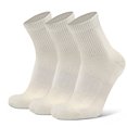 thumbnail image 1 of Busy Socks 3 Pack Women's Men's Quarter Outdoor Compression-Fit Thin White Merino Wool Tennis Golf Socks, Medium, White, 1 of 6