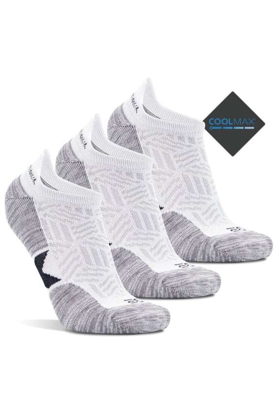 3 Pack Womens Mens Summer Hiking Ankle Athletic Padded Running Coolmax Cotton Socks, Medium, White