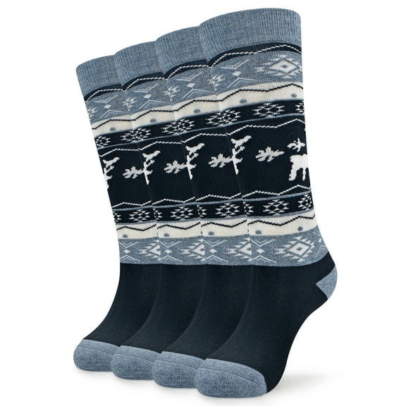 Busy Socks Boy Knee High Cushioned Merino Wool Ski Socks,Black,2 Pack,Small